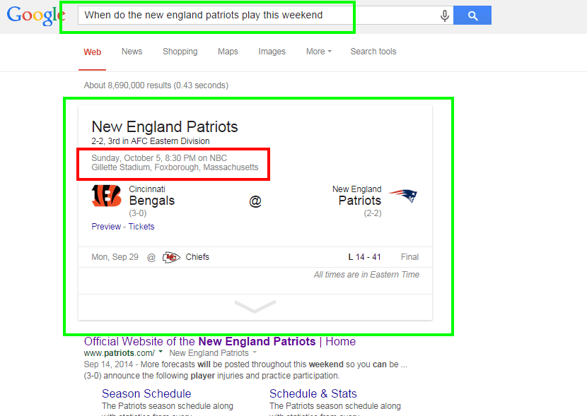 patriots google search