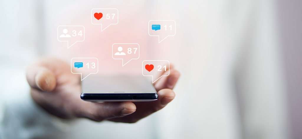 Social media on smartphone