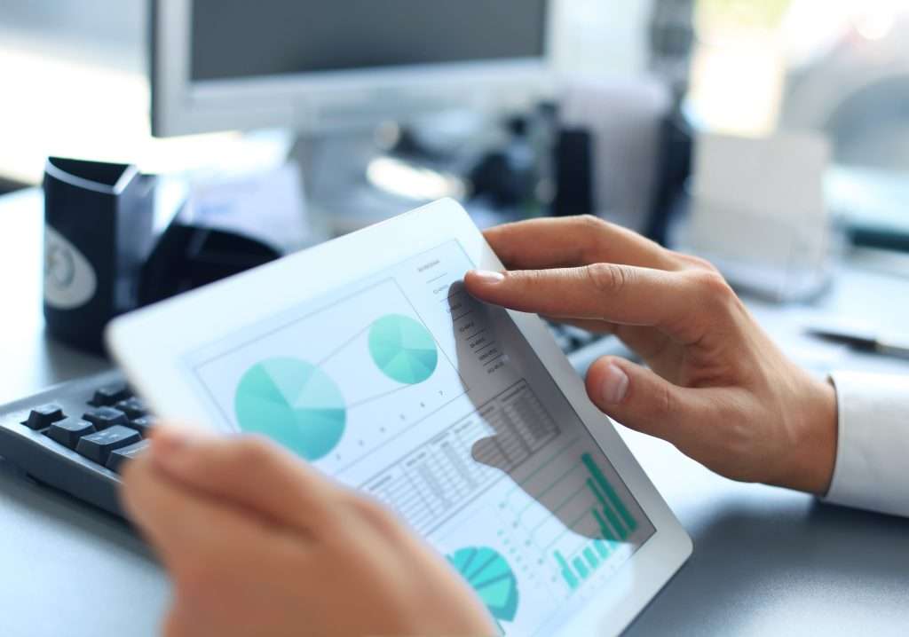 website traffic and data being analyzed on a tablet
