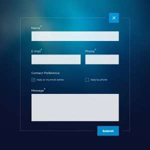 website contact form with boxes for name, email, phone number, contact preference, and message