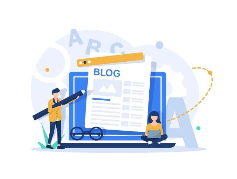 website blog page being constructed