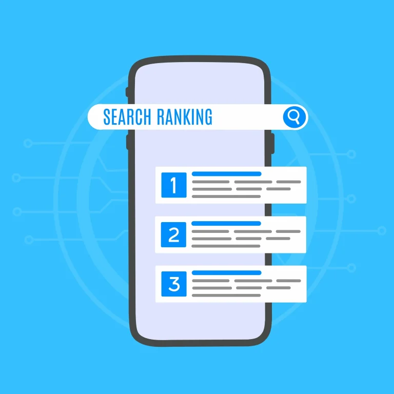 Search engine results rankings graphic