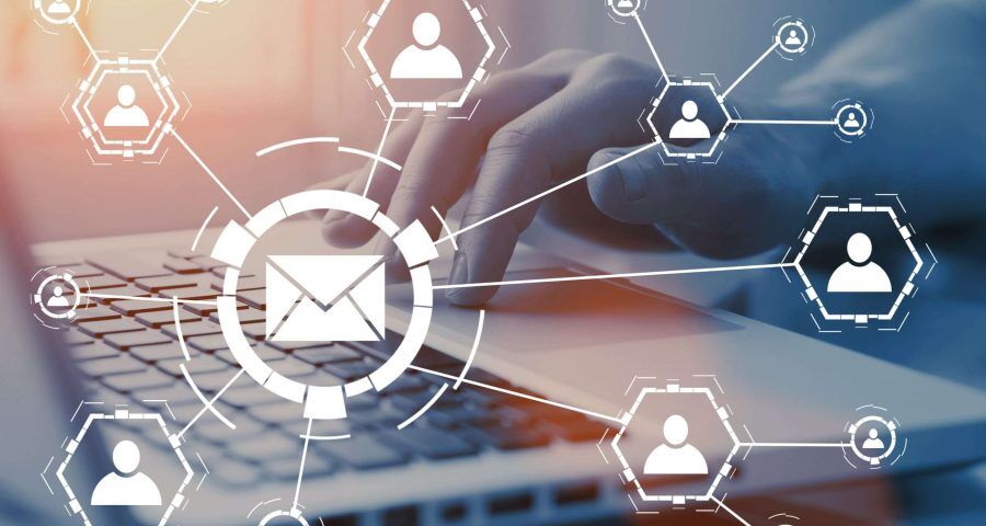 An image of an email creating a web of customers
