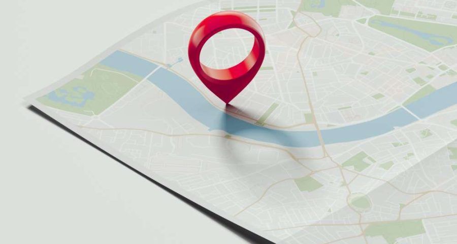 Red,Geotag,Or,Pin,On,Realistic,Map.,3d,Rendering.