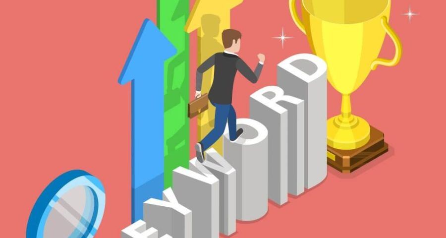 cartoon walking on word stairs