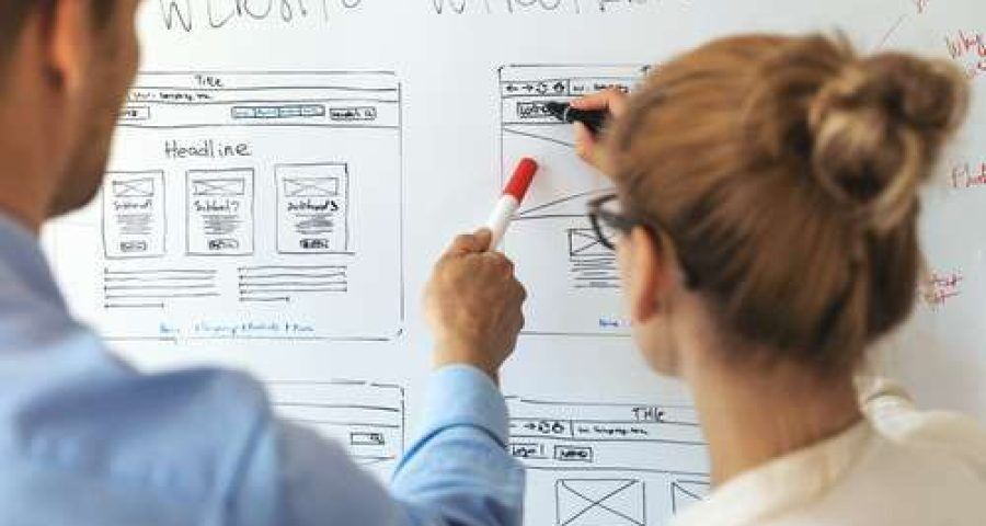 web discovery design process on whiteboard