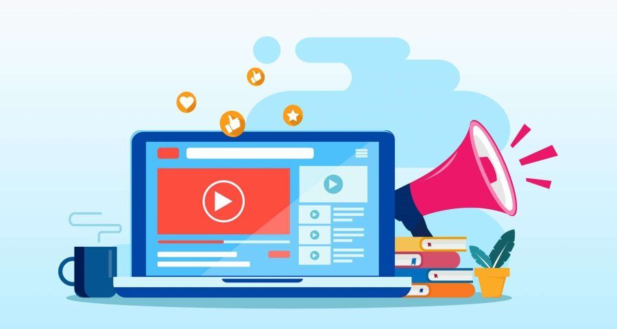 Flat,Design,Video,Marketing,,Landing,Page,Website,Illustration,Flat,Vector