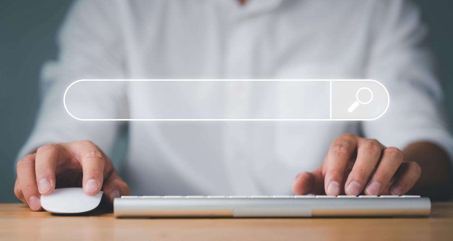 person searching the web