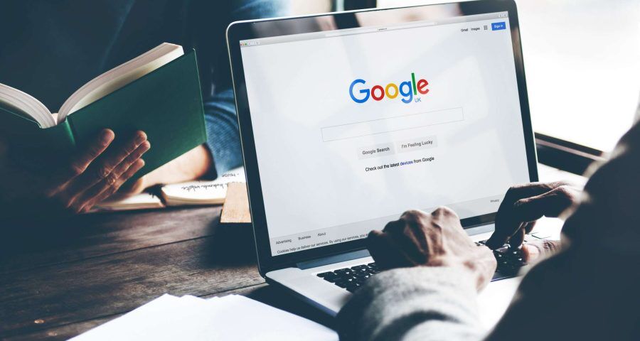 google on laptop computer