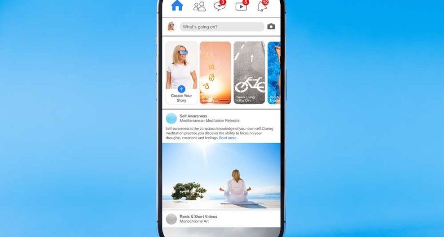 Facebook page on an Iphone with notifications