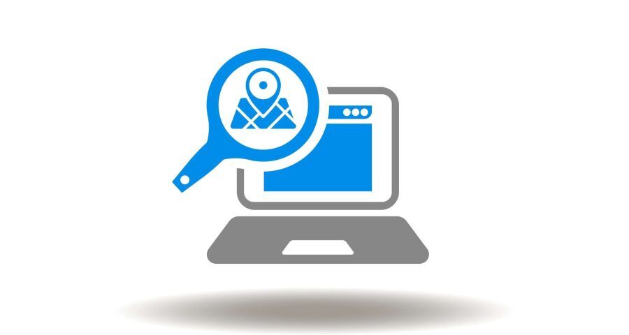 Vector,Illustration,Of,Laptop,Computer,With,Web,Page,And,Magnifier