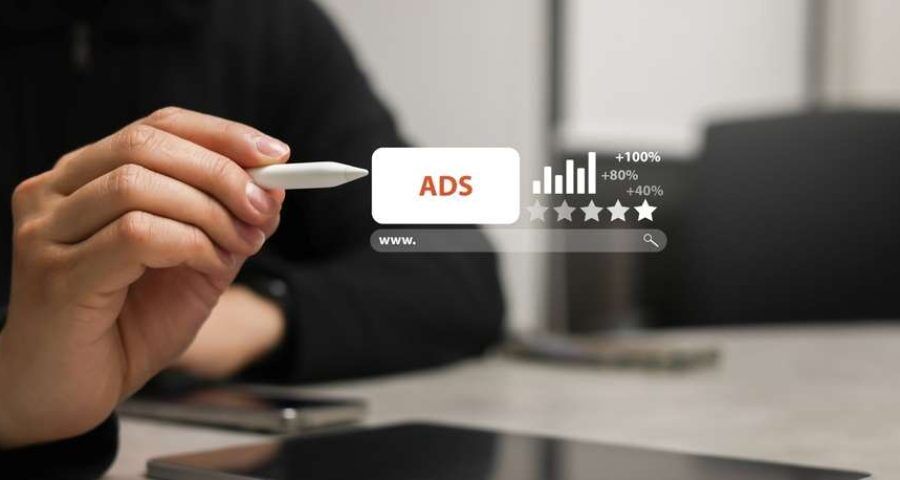Businessman,Hold,Stylus,Pen,And,Point,Ads,To,Use,Marketing