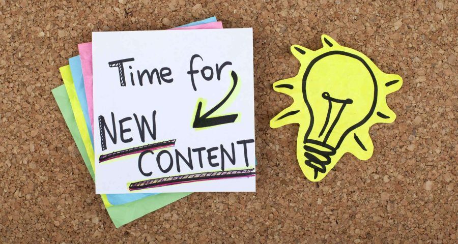 new content written on sticky note