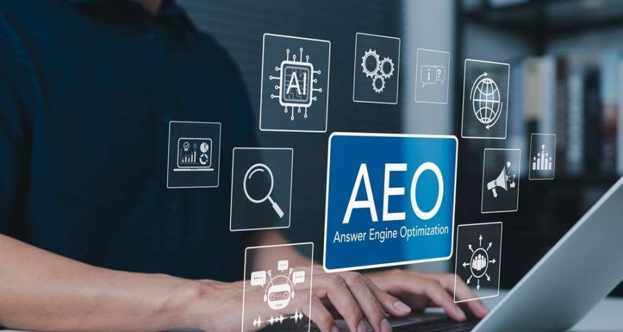 Aeo,,Answer,Engine,Optimization,Strategy,For,Digital,Marketing,Success,Concept.