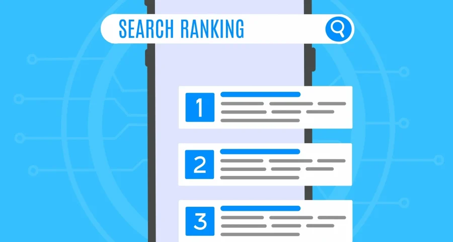 Search engine results rankings graphic