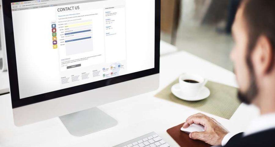 man using a contact form